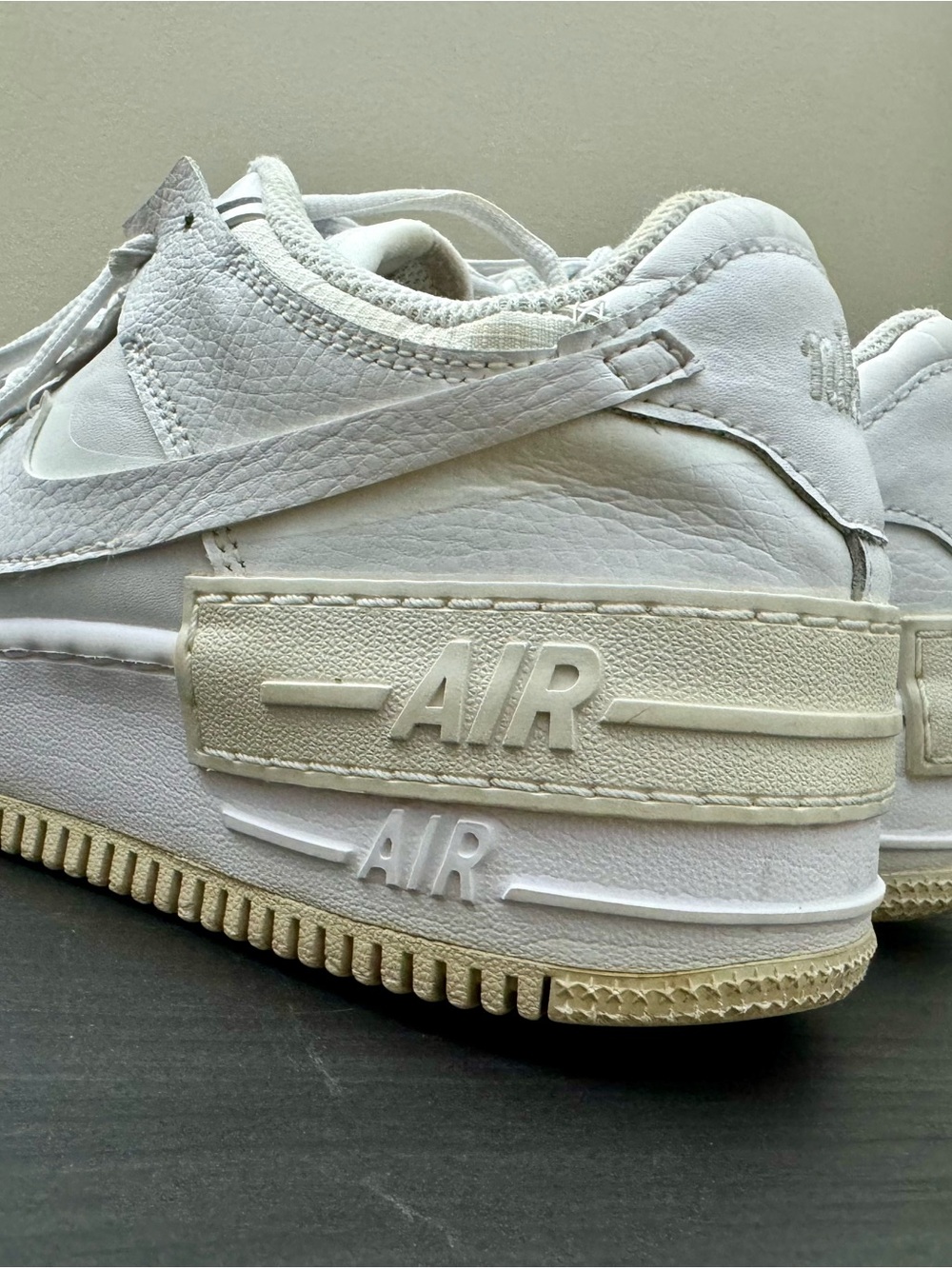 Nike Air Force 1 Shadow White Sneakers Size 7.5 - Picture 9 of 14